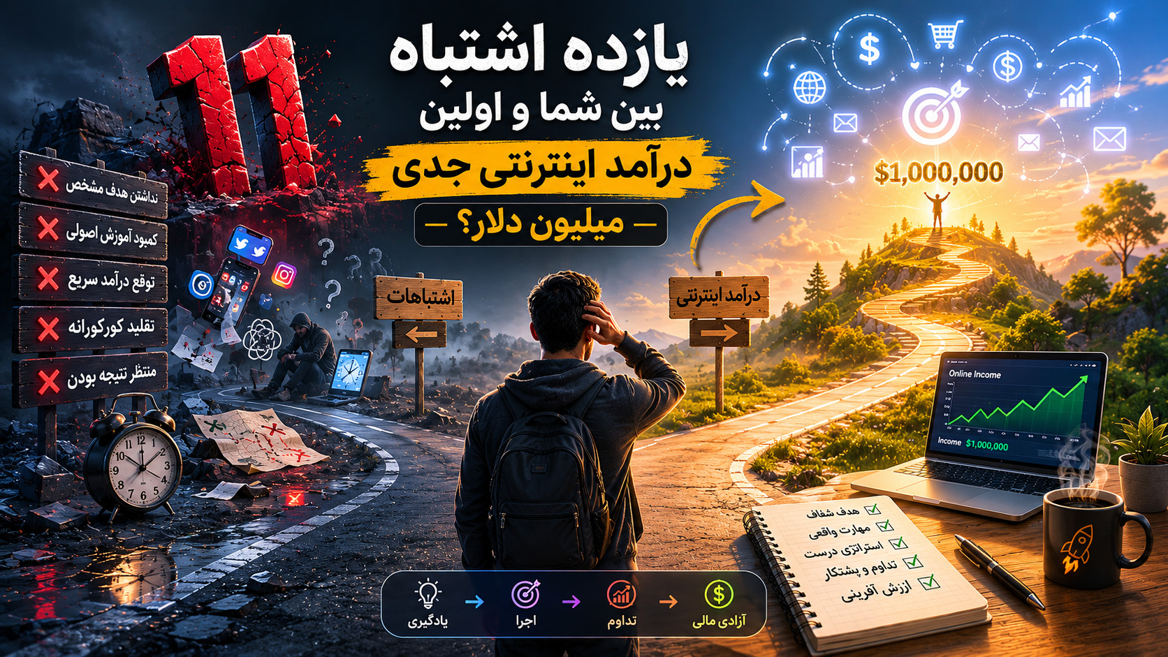 یازده اشتباه بین شما و اولین درآمد اینترنتی جدی