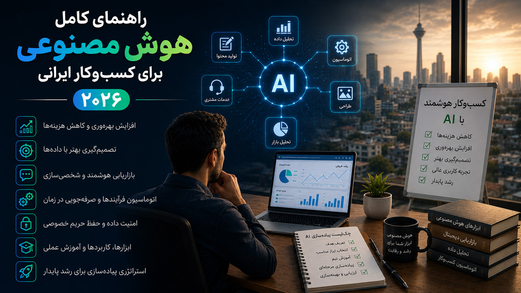 راهنمای کامل هوش مصنوعی برای کسب‌وکار ایرانی ۲۰۲۶